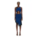 Christopher Esber Hibiscus Embroidered Fold Up Tank in Azurite Black Top