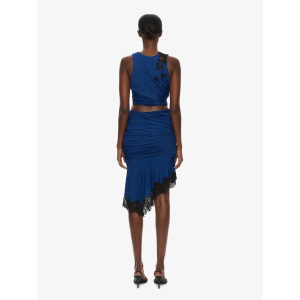 Christopher Esber Incline Gathered Skirt in Azurite Black, view 4
