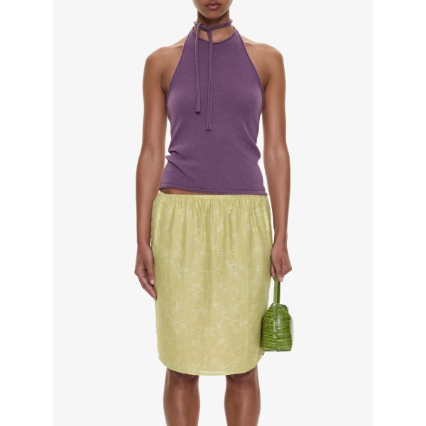 Christopher Esber Light Leak Jacquard Slip Skirt in Chartreuse, view 2