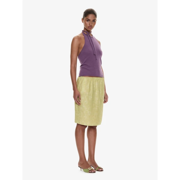 Christopher Esber Light Leak Jacquard Slip Skirt in Chartreuse, view 4