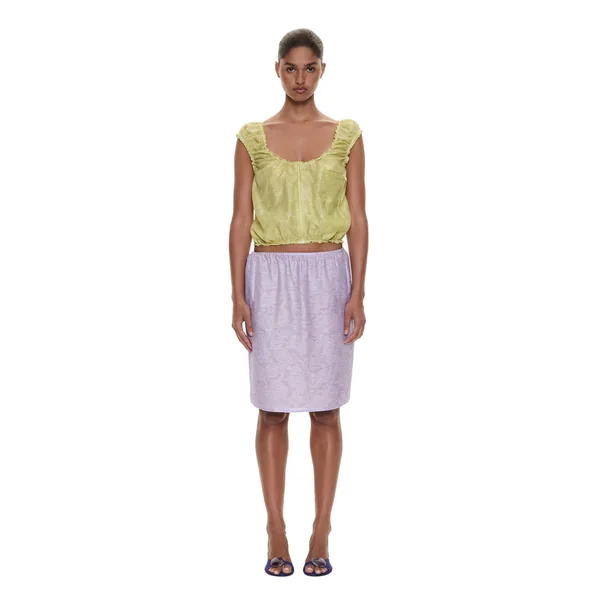 Light Leak Jacquard Slip Skirt in Lilac