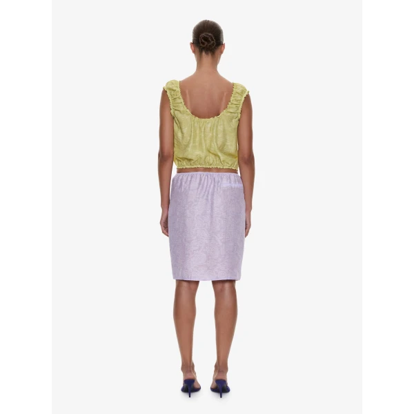 Christopher Esber Light Leak Jacquard Zip Up Top in Chartreuse, view 5