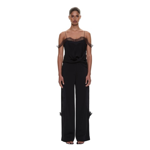 Christopher Esber Miro Split Lace Draped Cami in Black