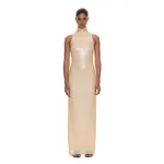 Christopher Esber Opaline Sequin Tank Gown in Butter