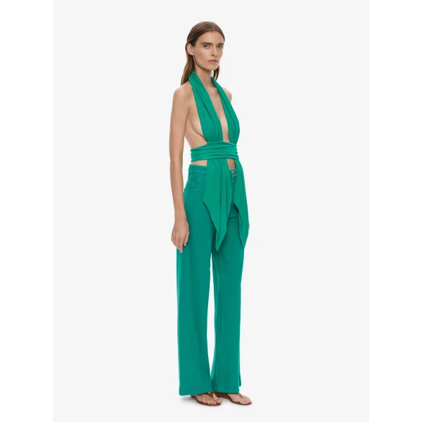 Christopher Esber Relaxed Denim Quartz Jean in Malachite, view 3