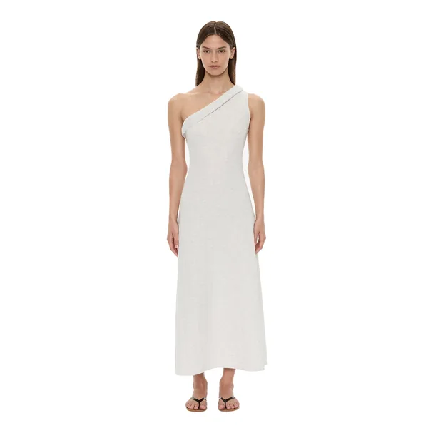 Rolled Up Cutaway Tank Dress in Grey Marle