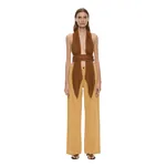 Christopher Esber Scarf Draped Halter Top in Cognac