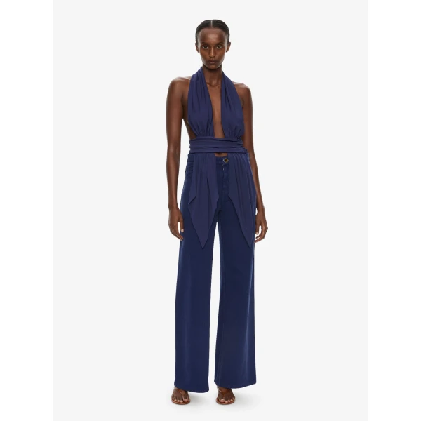 Christopher Esber Scarf Draped Halter Top in Ink, view 2