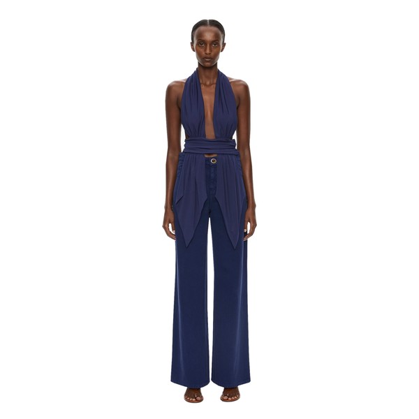 Christopher Esber Scarf Draped Halter Top in Ink