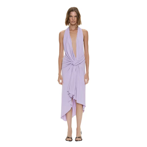 Spire Cascade Midi Dress in Lilac