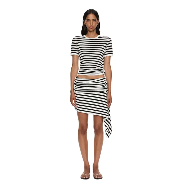 Christopher Esber stripe knit extension drape mini skirt