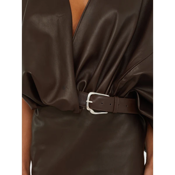 Christopher Esber swaddled belted leather dress