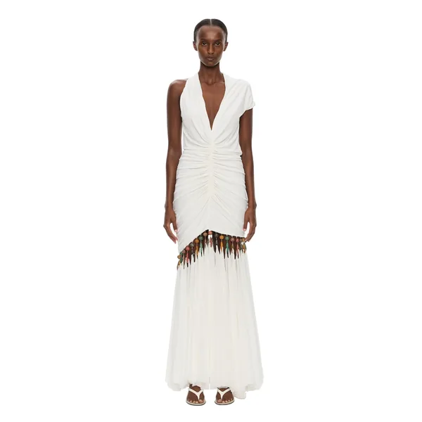 Tropique Droplet Gown in White