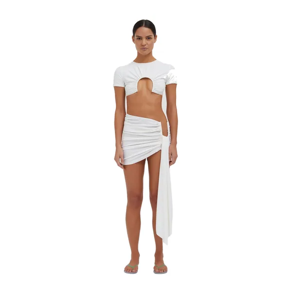 U Prong Tee in White