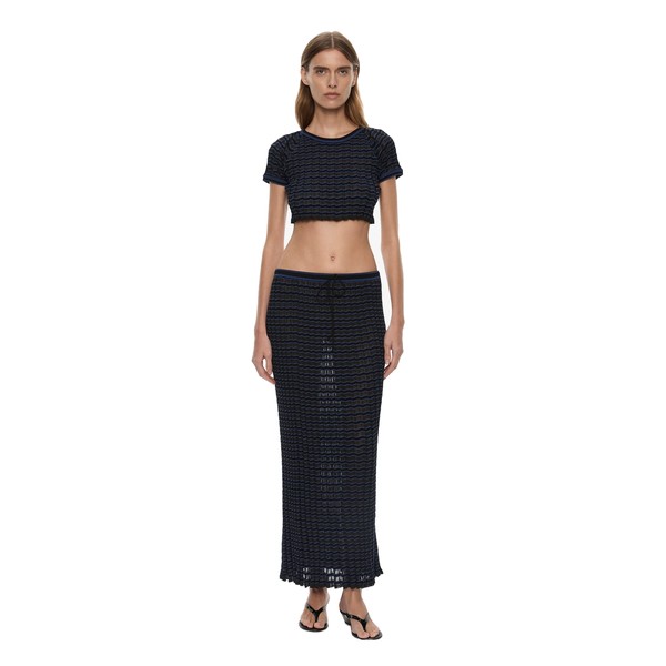 Christopher Esber Verano Stripe Tee in Black Ultra Blue Top