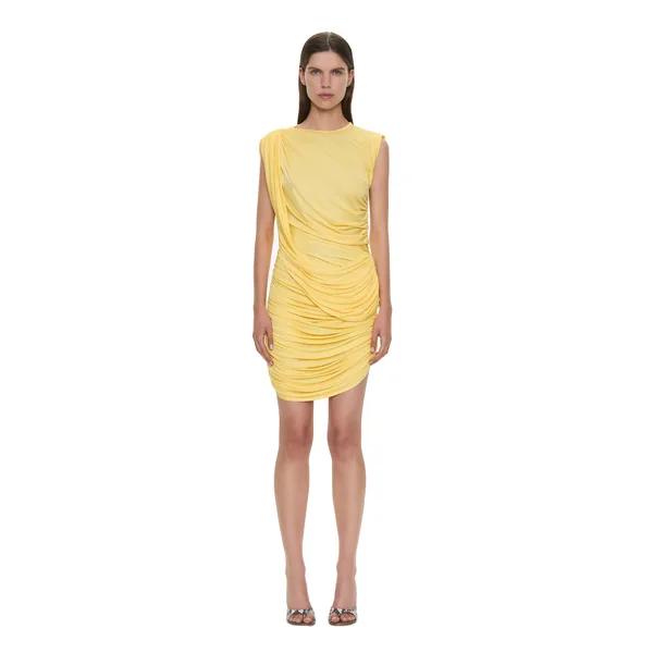 Verve Twisted Tank Mini Dress in Soleil