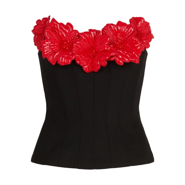 David Koma 3D Flower Corset Top