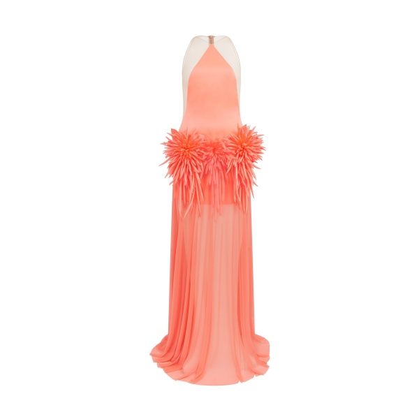 David Koma Cactus Dahlia Detail Gown