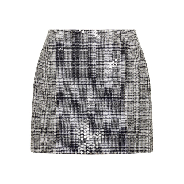 David Koma Checked Sequined Mini Skirt