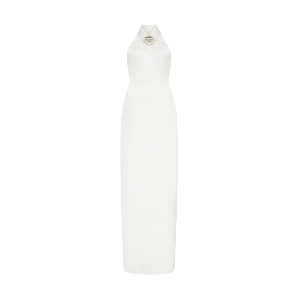 Crystal Pendant Halterneck Gown