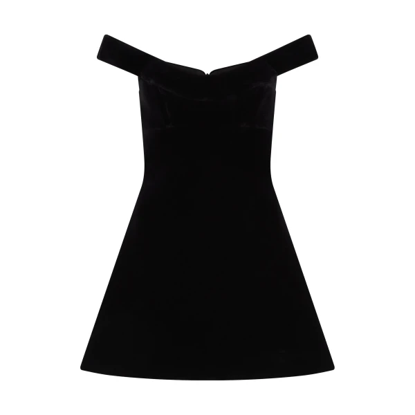 Off Shoulder Mini Velvet Dress