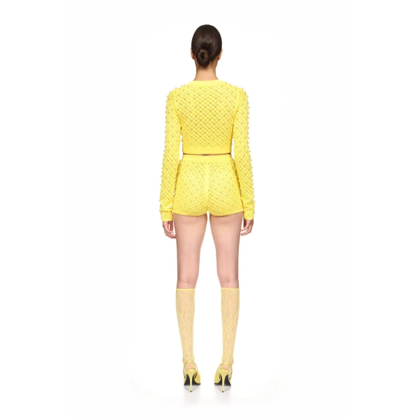 David Koma Pearl Embellished Knit Cardigan, view 5