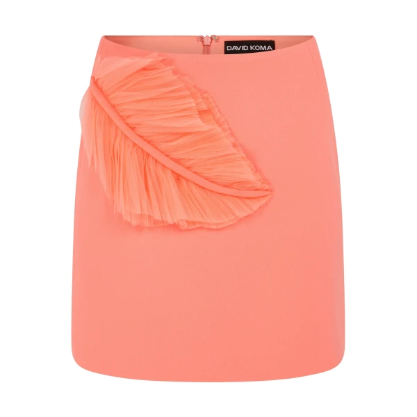 David Koma Pleated Leaf Mini Skirt