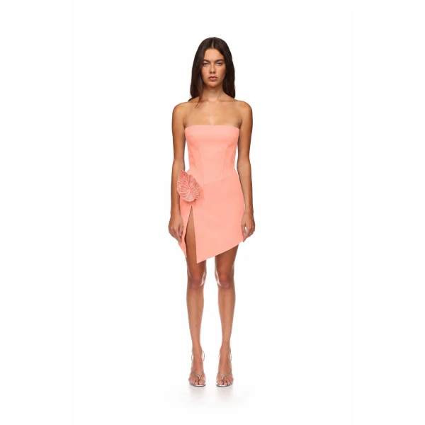 David Koma Rhinestone Leaf And Corset Top Mini Dress Pink, view 2