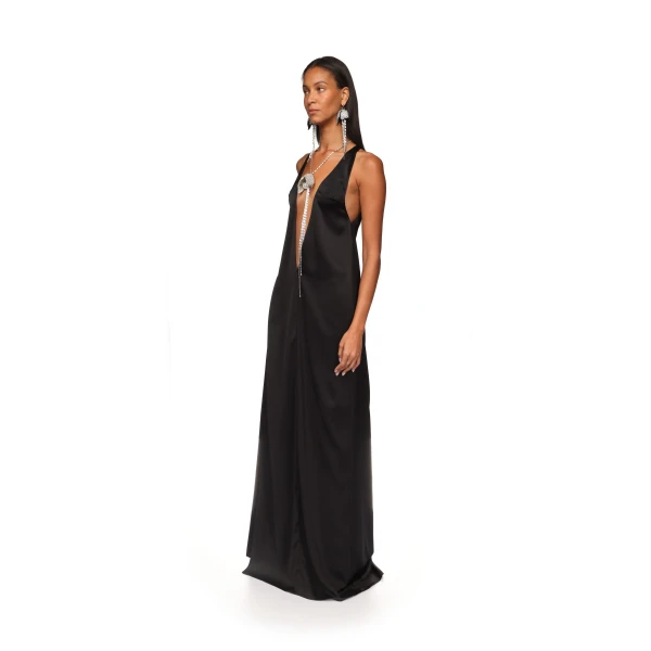 David Koma Satin V Neck Maxi Tunic, view 3