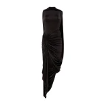 David Koma Scarf Detail Ruched Asymmetric Midi Dress