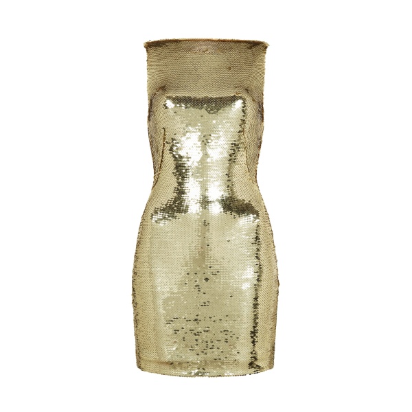 David Koma Sequin Draped Back Mini Dress