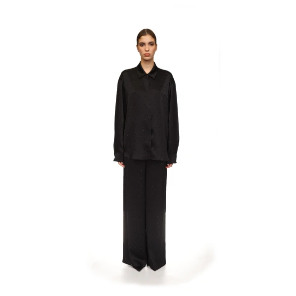 David Koma Star Rhinestone Wide Leg Trousers, view 2