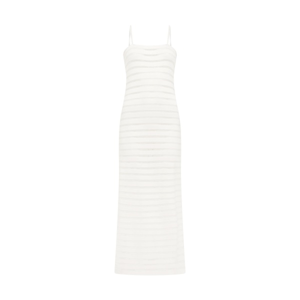 David Koma Striped Cutout Knit Midi Dress