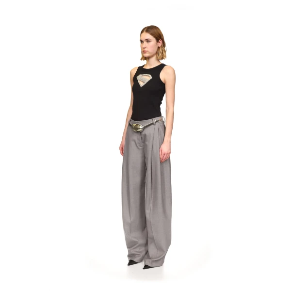 David Koma Supergirl X David Koma Crystal Logo Tank Top, view 3