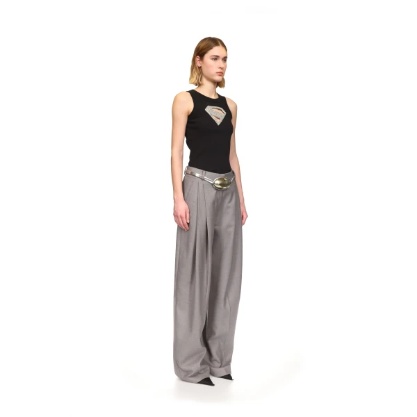 David Koma Supergirl X David Koma Crystal Logo Tank Top, view 4