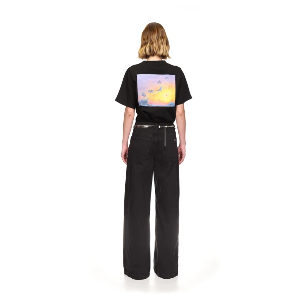David Koma Supergirl X David Koma Logo Print T-shirt Top, view 5