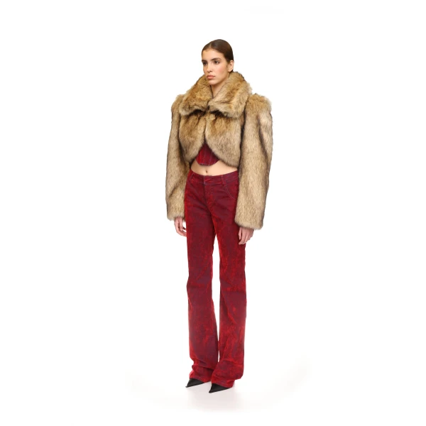 David Koma Velvet Denim Trousers, view 3