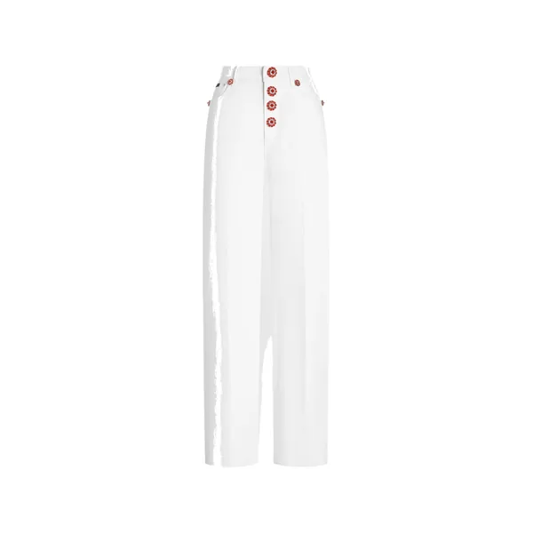 Dolce & Gabbana 5-pocket denim trousers with jewel buttons