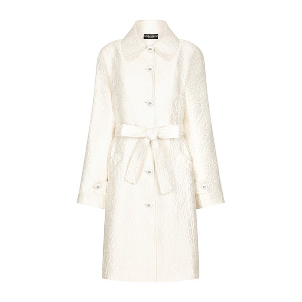 Dolce & Gabbana Belted floral jacquard coat