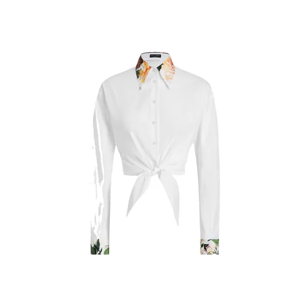 Bouquet-print poplin shirt
