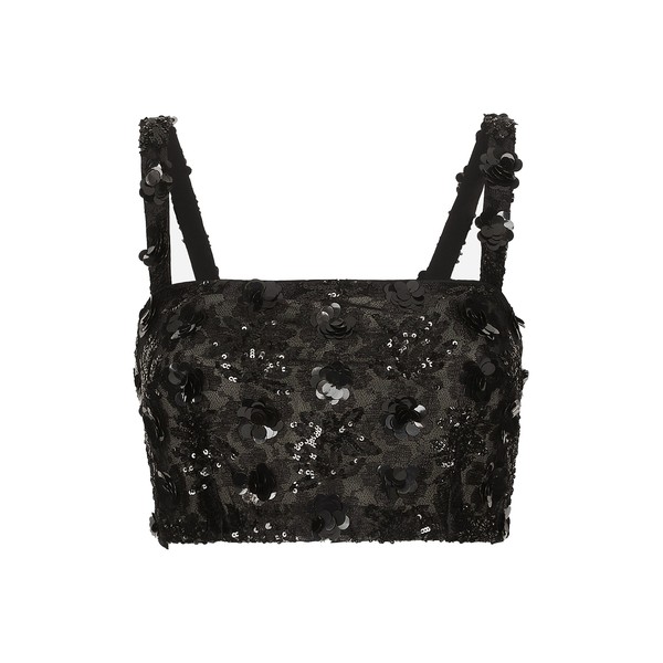 Dolce & Gabbana Bralette top with sequin embroidery