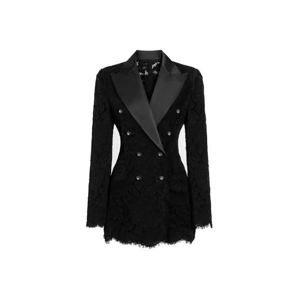 Dolce & Gabbana Branded stretch lace Turlington blazer
