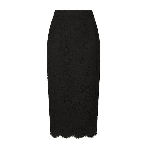 Dolce & Gabbana Branded stretch lace midi skirt
