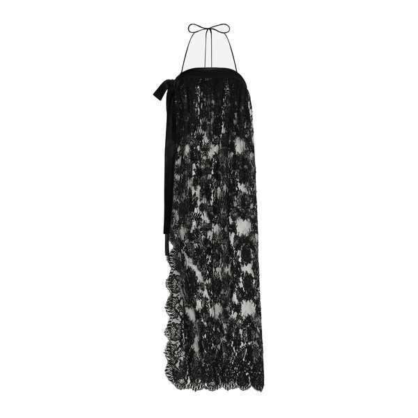 Dolce & Gabbana Calf-length Chantilly lace dress with satin details