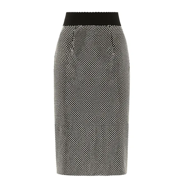 Dolce & Gabbana Calf-length crystal mesh skirt