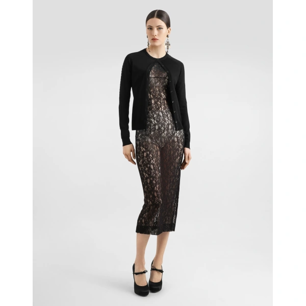 Dolce & Gabbana Calf-length floral lace dress, view 2