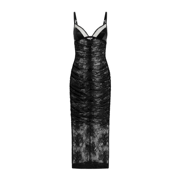 Dolce & Gabbana Calf-length stretch Chantilly lace slip dress