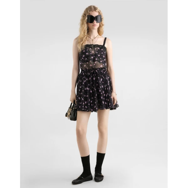 Dolce & Gabbana Carnations-print chiffon top, view 2