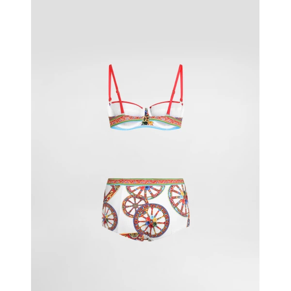 Dolce & Gabbana Carretto-print balconette bikini, view 2