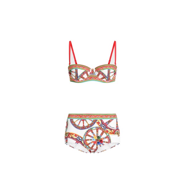 Dolce & Gabbana Carretto-print balconette bikini